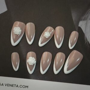 Press on Nails Medium Fake Nails Pink Glossy Glue on Nails Glitter Acrylic Nails Oval Stick on Nails for Women and Girls