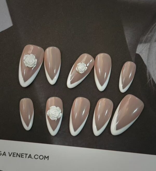 Press on Nails Medium Fake Nails Pink Glossy Glue on Nails Glitter Acrylic Nails Oval Stick on Nails for Women and Girls